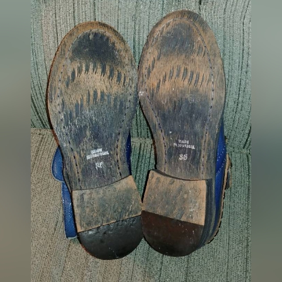 Felmini blue leather ankle booties - Picture 6 of 8